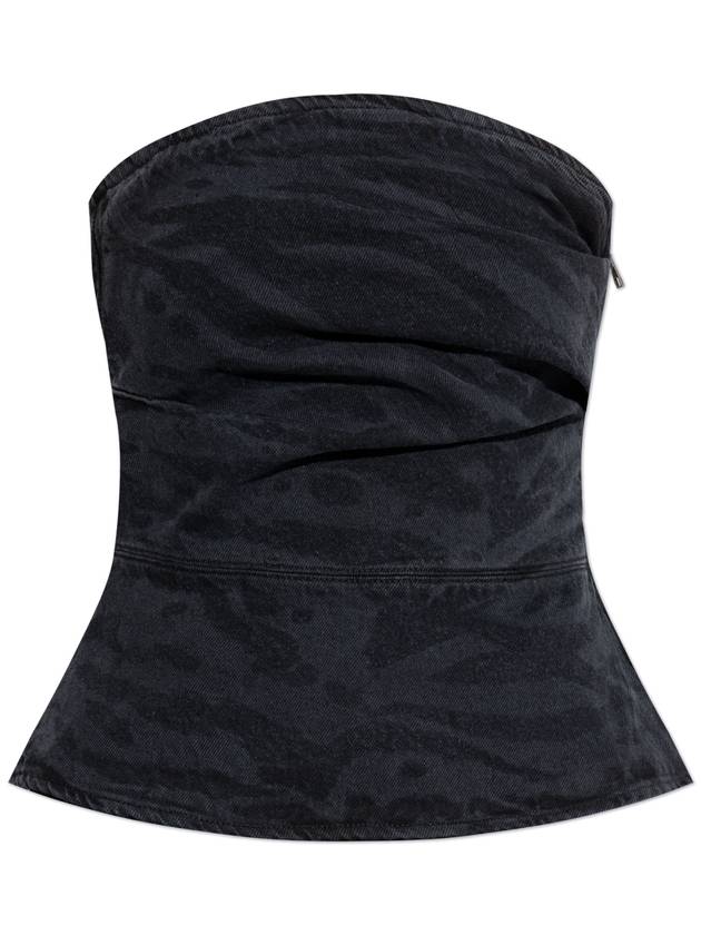 ROTATE Off-the-shoulder Denim Top, Women's, Black - ROTATE - BALAAN 1