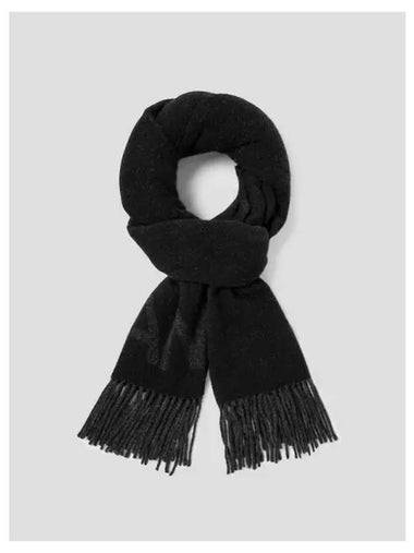 Fringe wool scarf muffler black domestic product GM0024080580584 - GANNI - BALAAN 1