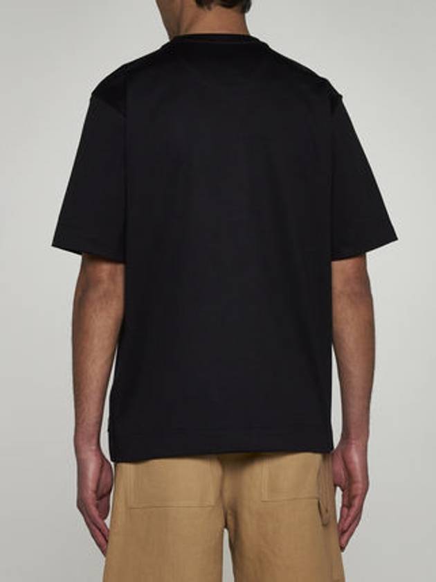 Logo Embroidery Short Sleeve T-Shirt Black - FENDI - BALAAN 9