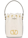 V Logo Signature Nappa Leather Bucket Bag Ivory - VALENTINO - BALAAN 5