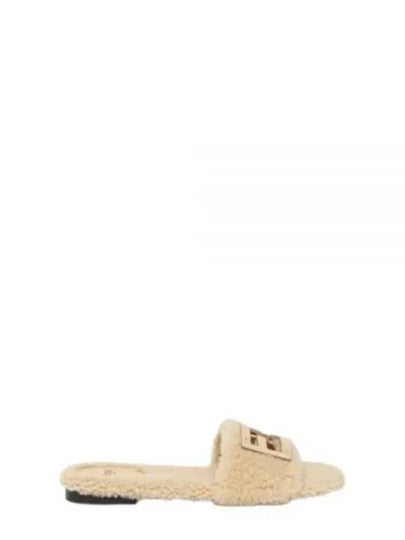 Baguette Leather Slide Slippers Ivory - FENDI - BALAAN 2