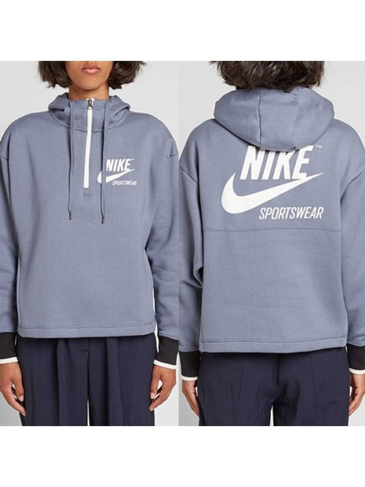 01909147497Women’sNSW half zipup hooded jacketblue - NIKE - BALAAN 1