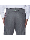 Men's Back Strap Boil Wool Straight Pants Grey - THOM BROWNE - BALAAN 8