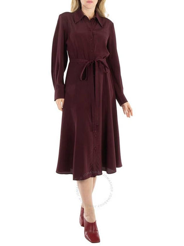 Chloe Obscure Purple Long-Sleeve Midi Shirt Dress, Brand Size 38 (US Size 6) - CHLOE - BALAAN 1