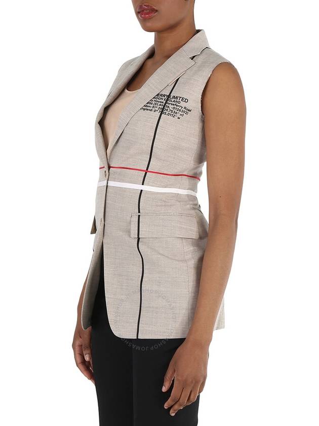 Burberry Hattie Ecru Burberry Sleeveless Tailored Blazer, Brand Size 4 (Us Size 2) - BURBERRY - BALAAN 2