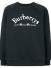 Embroidered Logo Casual Sweatshirt Navy Blue - BURBERRY - BALAAN 2