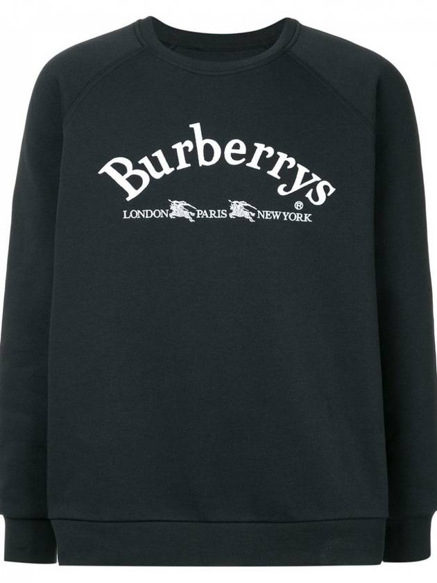 Embroidered Logo Casual Sweatshirt Navy Blue - BURBERRY - BALAAN.