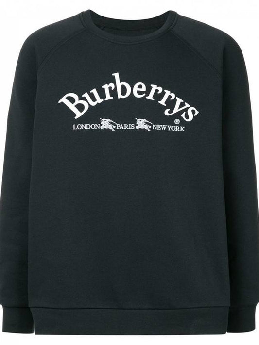 Embroidered Logo Casual Sweatshirt Navy Blue - BURBERRY - BALAAN 2