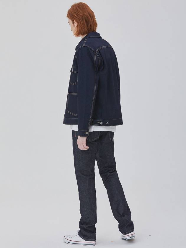 denim two-tuck pocket raw jacket navy - CORK - BALAAN 4