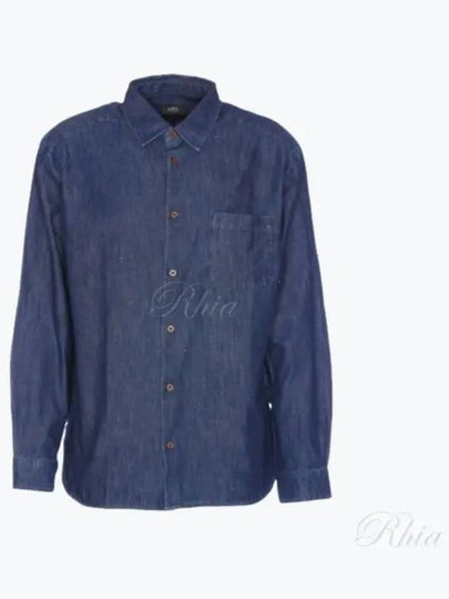 Malo Logo Denim Long Sleeve Shirt Blue - A.P.C. - BALAAN 2