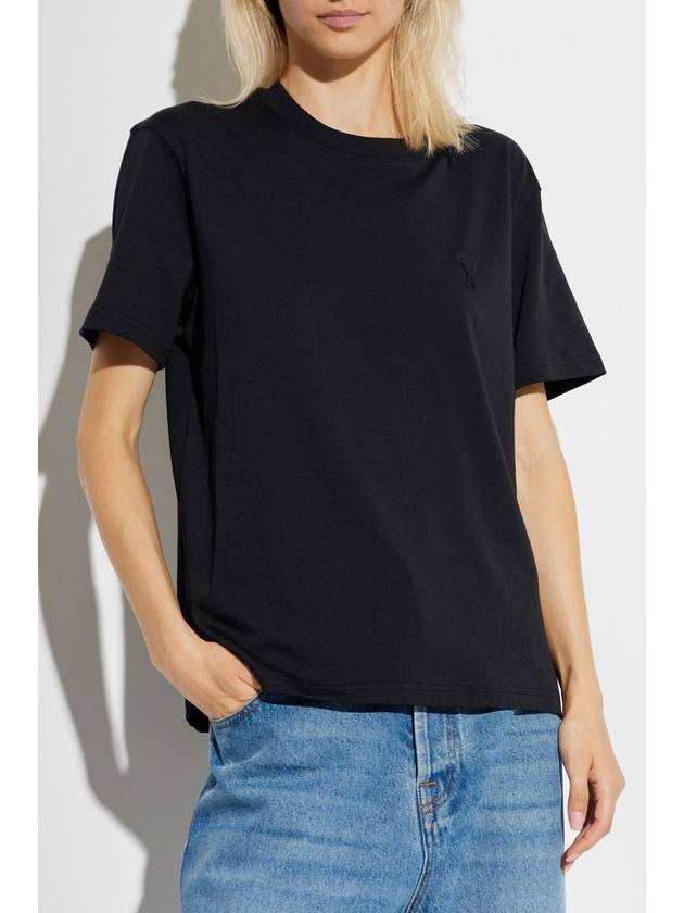 Ami Alexandre Mattiussi T-shirt With Raised Logo, Women's, Black - AMI - BALAAN 3