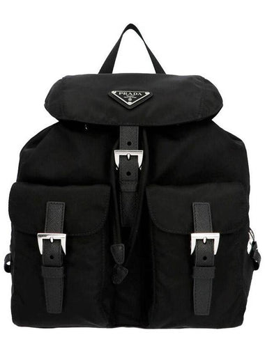 Triangle Logo Re Nylon Small Backpack Black - PRADA - BALAAN 1