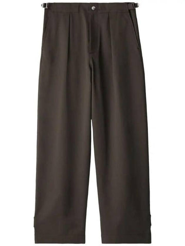 Cotton Satin Straight Pants Otter - BURBERRY - BALAAN 1