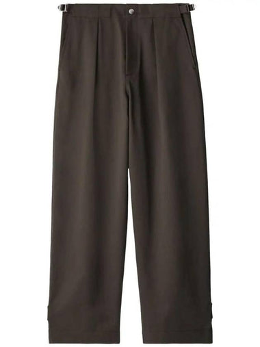 Cotton Satin Straight Pants Otter - BURBERRY - BALAAN 1