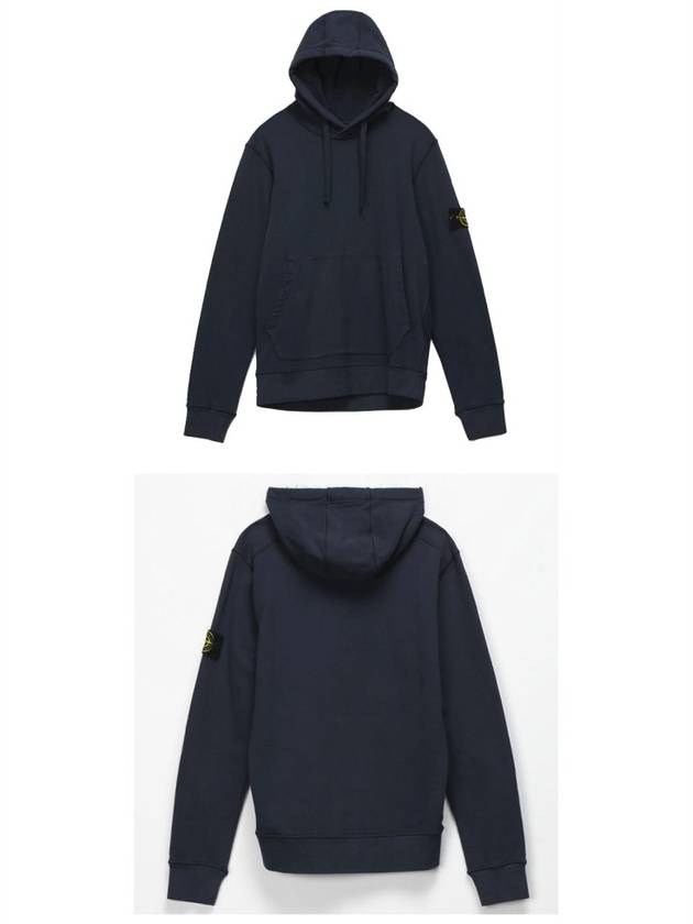 Wappen Patch Cotton Fleece Hoodie Marine Blue - STONE ISLAND - BALAAN 5