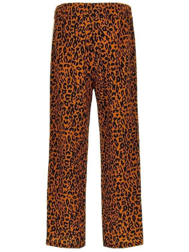 Straight Leg Leopard Stripe Linen Cotton Blend Jersey Track Pants PMCJ021S24FAB0022010 B0081006295 - PALM ANGELS - BALAAN 3