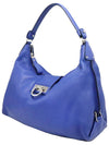 Women s Ferragamo 21 D757 Blue Leather Silver Gancini Panisha Hobo Shoulder Bag gt Gangbuk used luxury goods - SALVATORE FERRAGAMO - BALAAN 6