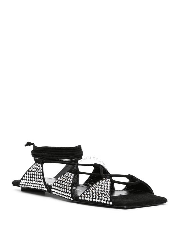 The Attico Tatc Crystal Embellished Renee Flat Sandal Brand Size 35 US Size 5 - THE ATTICO - BALAAN 2