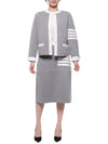 Double Face 4Bar Wool Cardigan Grey - THOM BROWNE - BALAAN 4