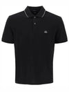 Stretch Piquet Regular Striped Collar Polo Shirt Black - CP COMPANY - BALAAN 2