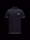 Logo Patch Three-Line Collar Short Sleeve Polo Shirt Navy - MONCLER - BALAAN 6