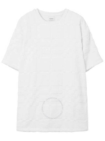 Burberry White Willesden Check Cotton T Shirt Size Large - BURBERRY - BALAAN 1