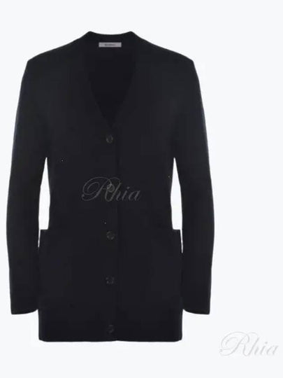 Villar Wool Cashmere Cardigan Navy - MAX MARA - BALAAN 2