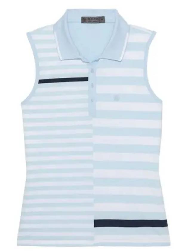 Women's Bold Stripe Tech Jersey Polo Sleeveless Sky - G/FORE - BALAAN 2