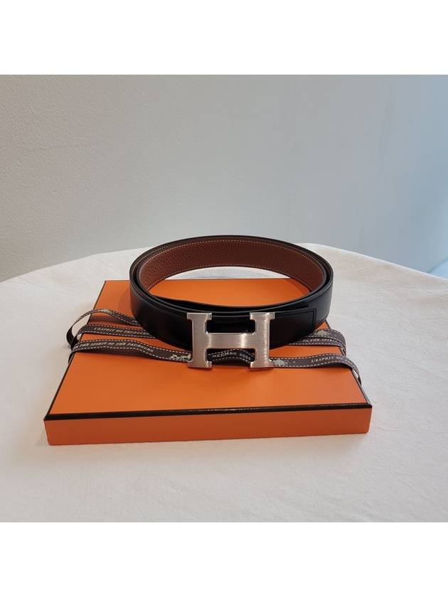 32mm Men s Double Sided Reversible H Suit Belt Gold Noir Matte Silver Clad - HERMES - BALAAN 9