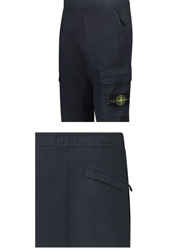 Stretch Cotton Tela Paracadute Cargo Straight Pants Navy Blue - STONE ISLAND - BALAAN 6