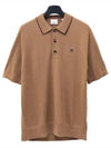 Monogram Motif Wool Silk Cashmere Polo Shirt Brown - BURBERRY - BALAAN.