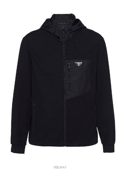 Triangle Logo Pocket Breasted Zip Up Jacket Black - PRADA - BALAAN 2