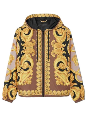 Men's Baroque Windbreaker Jacket Yellow - VERSACE - BALAAN 1