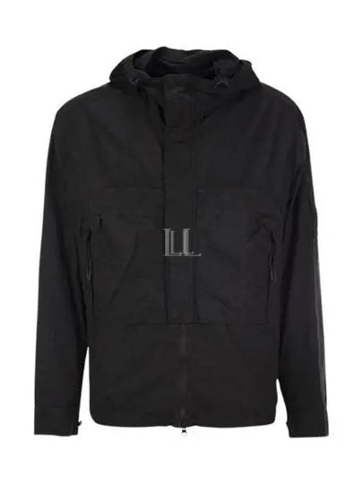 Flatt Nylon Overshirt Hooded Jacket Black - CP COMPANY - BALAAN 2