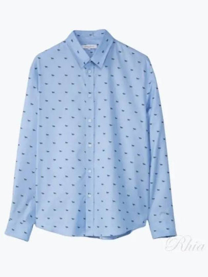 Profile Fox Casual Long Sleeve Shirt Light Blue - MAISON KITSUNE - BALAAN 2