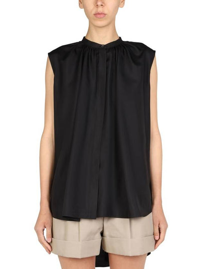 pleated blouse black - ALEXANDER MCQUEEN - BALAAN 2