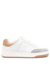 Sl61 Smooth Leather Suede Low Top Sneakers White - SAINT LAURENT - BALAAN 2