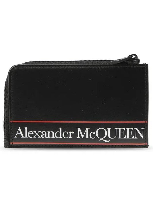 Logo Zipper Card Wallet Black - ALEXANDER MCQUEEN - BALAAN.