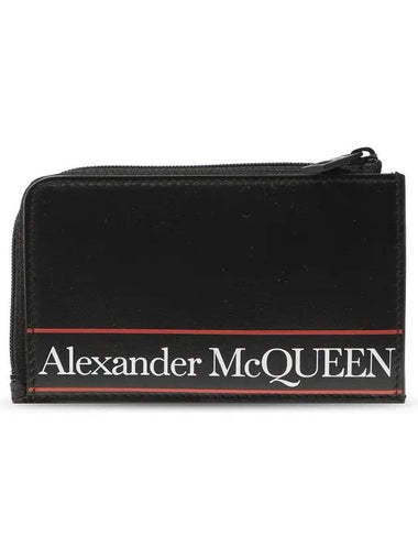 Logo Zipper Card Wallet Black - ALEXANDER MCQUEEN - BALAAN 1