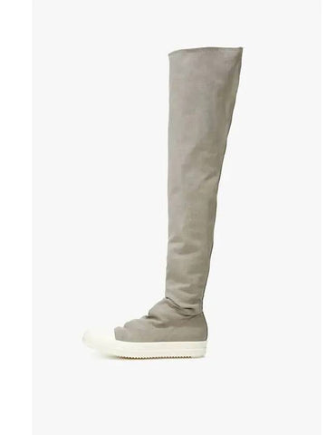 WOMEN DRKSHDW Coated High Socks Sneakers Dark Beige - RICK OWENS - BALAAN 1