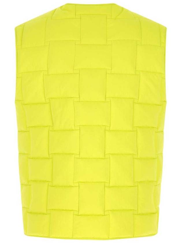 Intrecciato Detail Quilted Vest Neon Green - BOTTEGA VENETA - BALAAN 3