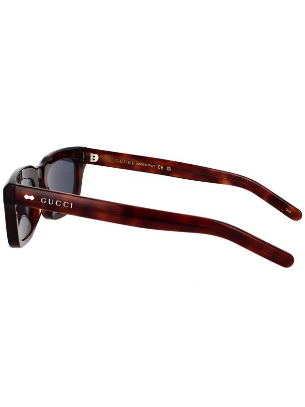 Eyewear Logo Rectangular Frame Sunglasses Dark Havana - GUCCI - BALAAN 4