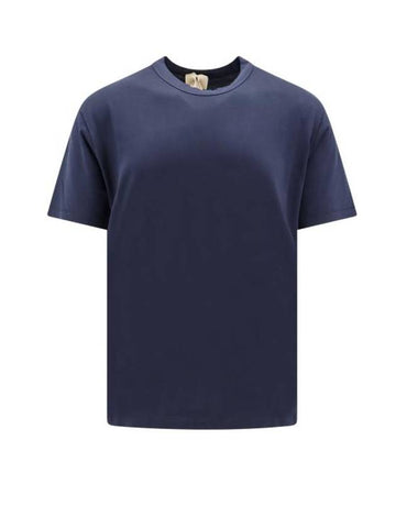 Men's Back Logo Label Cotton Short Sleeve T-Shirt Navy - TEN C - BALAAN 1