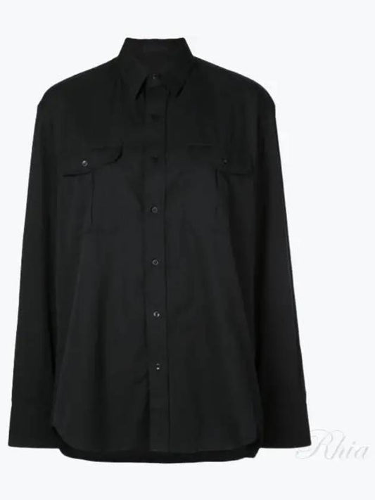 Flap Pocket Cotton Shirt W5002R03 Black - WARDROBE.NYC - BALAAN 1