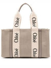 Woody Canvas Medium Tote Bag Grey - CHLOE - BALAAN 2