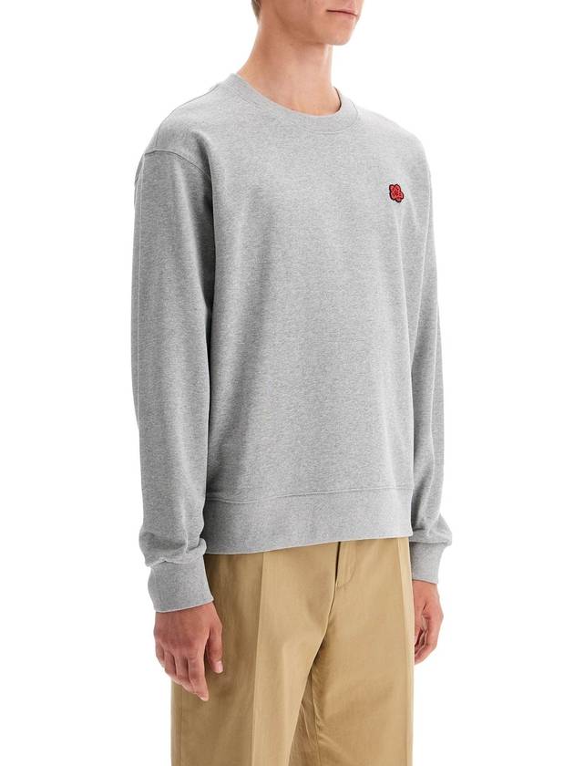 Boke Flower Embroidery Crew Neck Cotton Sweatshirt Grey - KENZO - BALAAN 3