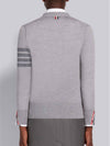 4-Bar Stripe Sustainable Merino Wool Cardigan Grey - THOM BROWNE - BALAAN 3