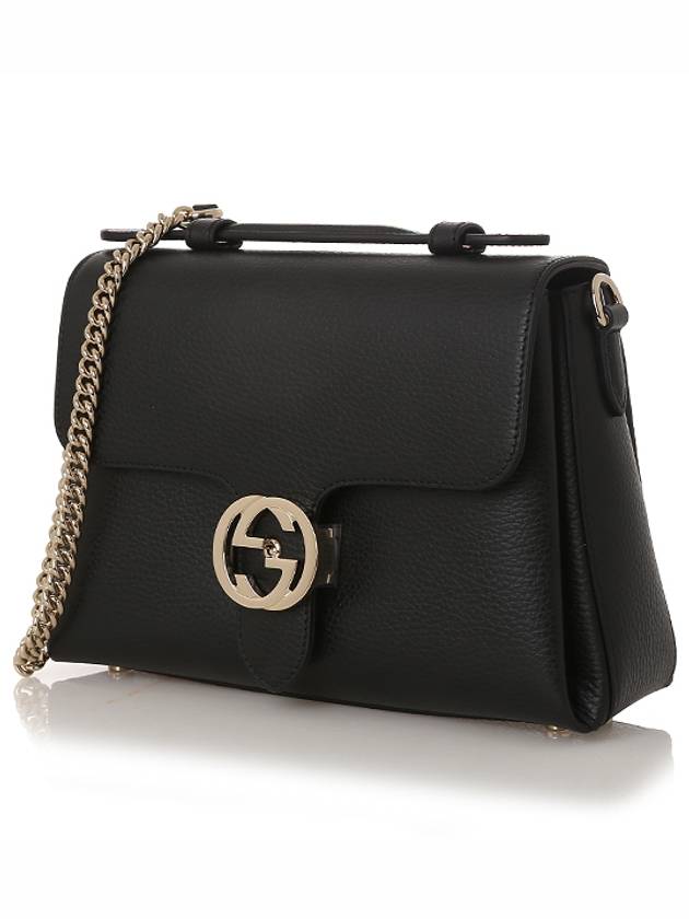 GG Interlocking Chain Small Top Handle Shoulder Bag Black - GUCCI - BALAAN 3