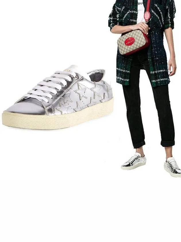 Star patch silver sneakers 485251 AAL00 8105 - SAINT LAURENT - BALAAN 1