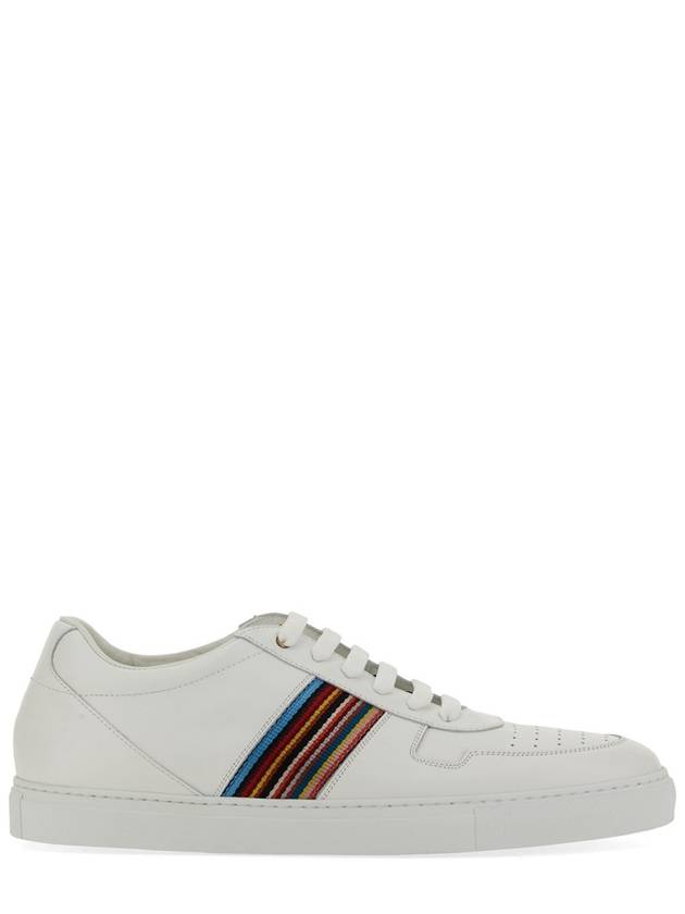 Men's Fermi Leather Low Top Sneakers White - PAUL SMITH - BALAAN 4